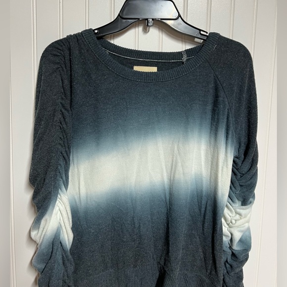 NWT Chaser Bliss Knit Shirred Long Sleeve Raglan Pullover Medium Large M L - Picture 4 of 7